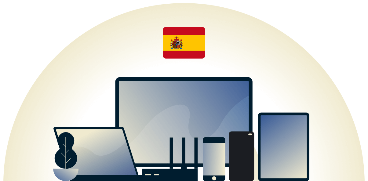 Spanje VPN beschermt een verscheidenheid aan apparaten.