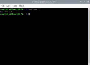 Raspberry Pi IP address shown on the terminal.
